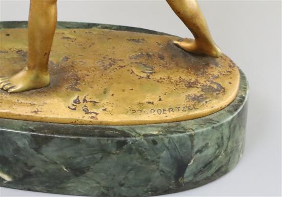 Professor Otto Poertzel. A bronze group of two boys playing leapfrog, height 9in.